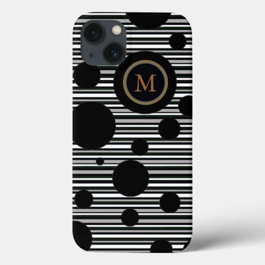 黒斑及びパーソナライズされたストライプのデザイン Case-Mate iPhoneケース (裏面)