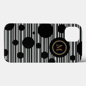 黒斑及びパーソナライズされたストライプのデザイン Case-Mate iPhoneケース (裏面 (横))