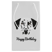 黒斑点のあるダルマチア犬 スモールペーパーバッグ (裏面)