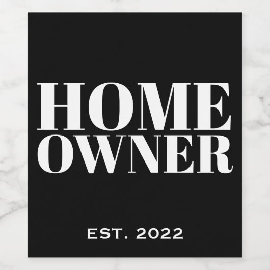 黒新住宅所有者年立不動産仲介業者 ワインラベル (シングルラベル)