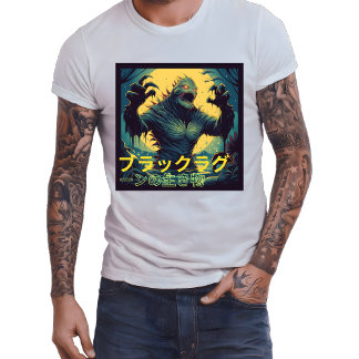 黒日本のいラグーンのスタイル生物 Tシャツ