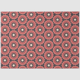 黒日本のと赤の円形の花デザイン 薄葉紙