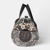 黒日本のと赤の花柄パーソナライズされた ダッフルバッグ (右)