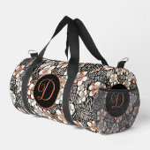 黒日本のと赤の花柄パーソナライズされた ダッフルバッグ (右コーナー)