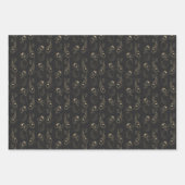 黒日本のと金ゴールドのコイ ラッピングペーパーシート (正面3)