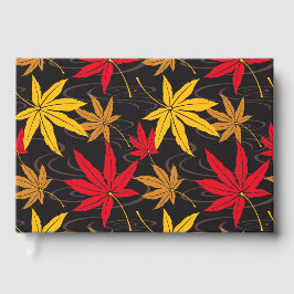 黒日本ののカエデ模様 ゲストブック