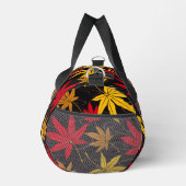 黒日本ののカエデ模様 ダッフルバッグ (右)