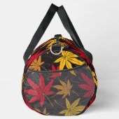 黒日本ののカエデ模様 ダッフルバッグ (右)