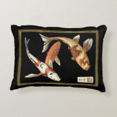 黒日本の地にコイ金魚2 アクセントクッション (裏面)