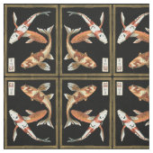 黒日本の地にコイ金魚2 ファブリック (見本)