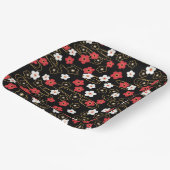 黒日本の桜さくらんぼ花 ペーパープレート (傾斜あり)