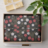 黒日本の桜さくらんぼ花 薄葉紙 (ギフト)