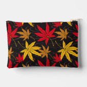 黒日本の楓の葉柄 アクセサリーポーチ (裏面)