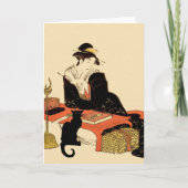 黒日本の猫レディ、追加文字、カード カード (正面)