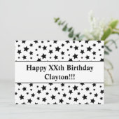 黒星メッセージ誕生日招待状 招待状 (スタンド正面)