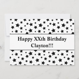 黒星メッセージ誕生日招待状 招待状