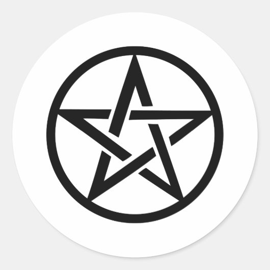 黒星形五角形ペンタグラム環 ラウンドシール (正面)