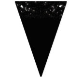 黒星空ハッピーニューイヤー銀色の手紙 バンティングフラッグ (第1の旗)