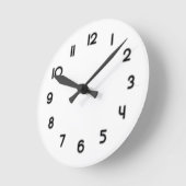 黒時計テンプレート。 ラウンド壁時計 (傾斜)