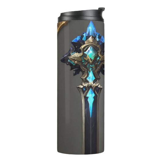 黒曜日発光エネルギー叙事的な黒剣のアーティファクト タンブラー (回転左)