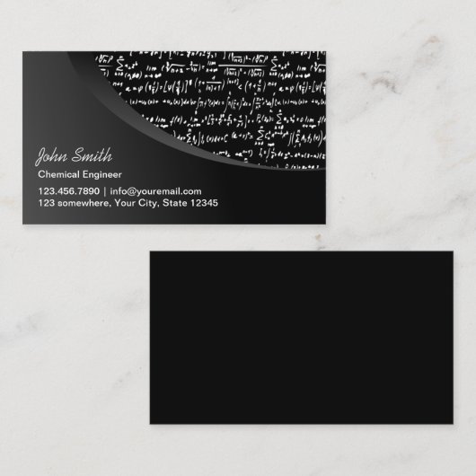 黒曲モダン化学技術者 名刺 (正面/裏面)