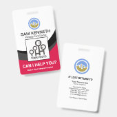 黒曲率波医師写真 バッジ (正面&裏面)