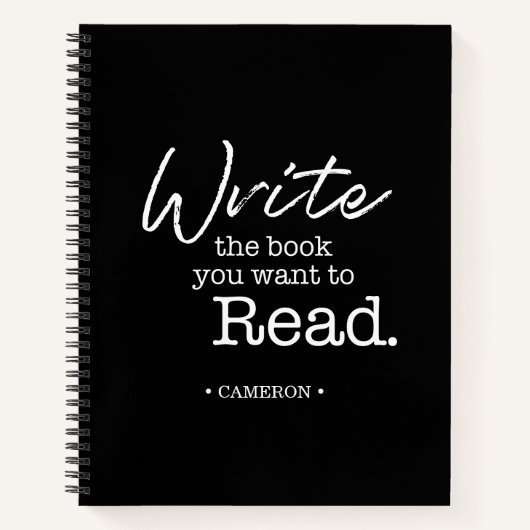 黒書く欲し読い本パーソナライズされた ノートブック (正面)