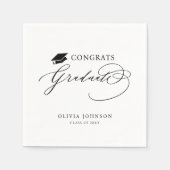 黒書モダンおめでとう卒業 スタンダードカクテルナプキン (正面)