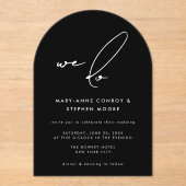 黒書モダン台本を結婚使う アクリル招待状 (正面)