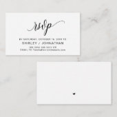 黒書モダン、結婚式の出欠 エンクロージャーカード (正面/裏面)