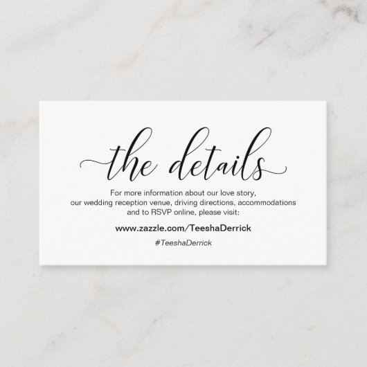 黒書モダン、詳細、ウェブサイト エンクロージャーカード (正面)