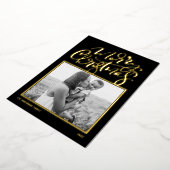 黒書写真モダンメリークリスマス 箔シーズンカード (回転した状態)