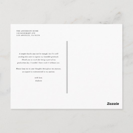 黒書道お洒落卒業ありがとう ポストカード (裏面)