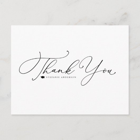 黒書道お洒落卒業ありがとう ポストカード (正面)