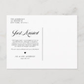 黒書道エレガントはっきりしたたった今結婚しました 案内ポストカード (裏面)