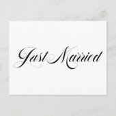 黒書道エレガントはっきりしたたった今結婚しました 案内ポストカード (正面)