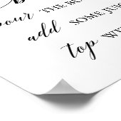 黒書道エレガントミモサバー標識 ポスター (角)