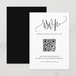 黒書道モダンのQR結婚コード 出欠カード