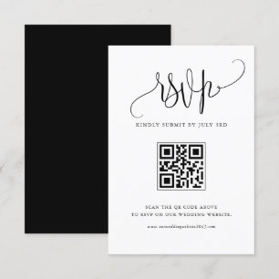 黒書道モダンのQR結婚コード 出欠カード