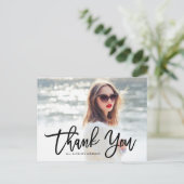 黒書道写真卒業ありがとう ポストカード (スタンド正面)