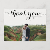 黒書道台本結婚の写真ありがとう ポストカード (正面)