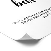 黒書道現金バー標識 ポスター (角)