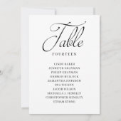 黒書道表番号座席表カード 招待状 (裏面)