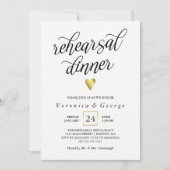 黒書道金ゴールドハートリハーサルディナー 招待状 (正面)