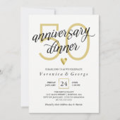 黒書道金ゴールドハート記念日ディナー 招待状 (正面)