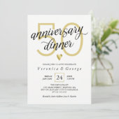 黒書道金ゴールドハート記念日ディナー 招待状 (スタンド正面)