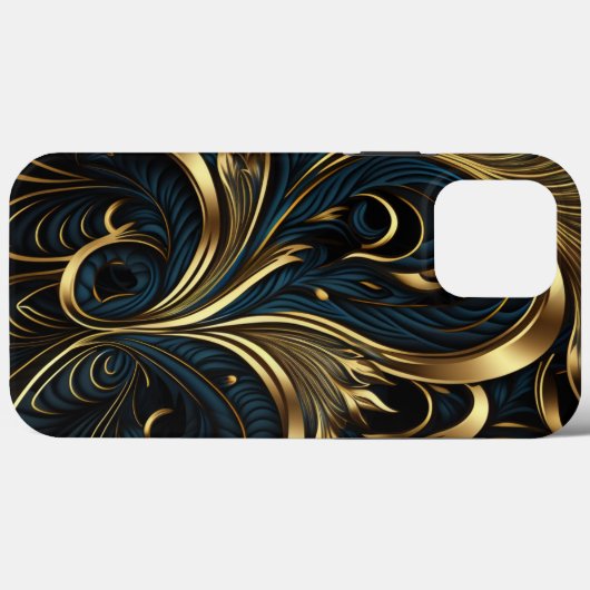 黒最高のエレガントと金ゴールドの電話ケース Case-Mate iPhoneケース (裏面 (横))