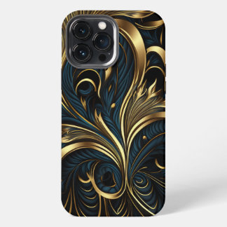 黒最高のエレガントと金ゴールドの電話ケース iPhone 13 PRO MAXケース