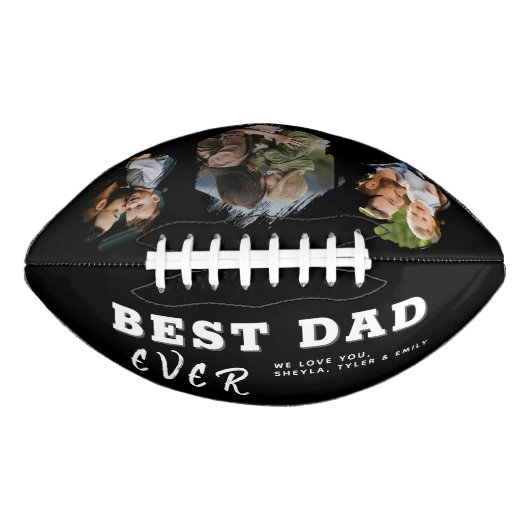 黒最高のパパ3フォトコラージュ父の日 アメリカンフットボール (正面)