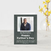 黒最高のパパEver Father's Dayフォトカード カード (黄色い花)